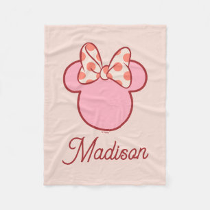 Sweet Polka Dot Bow Mouse Silhouette Fleece Blanket