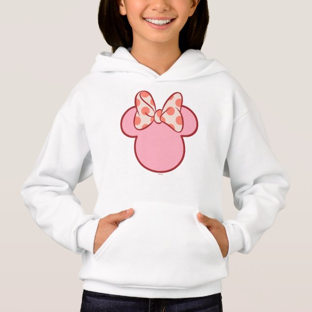 Sweet Polka Dot Bow Mouse Silhouette Hoodie (Front)