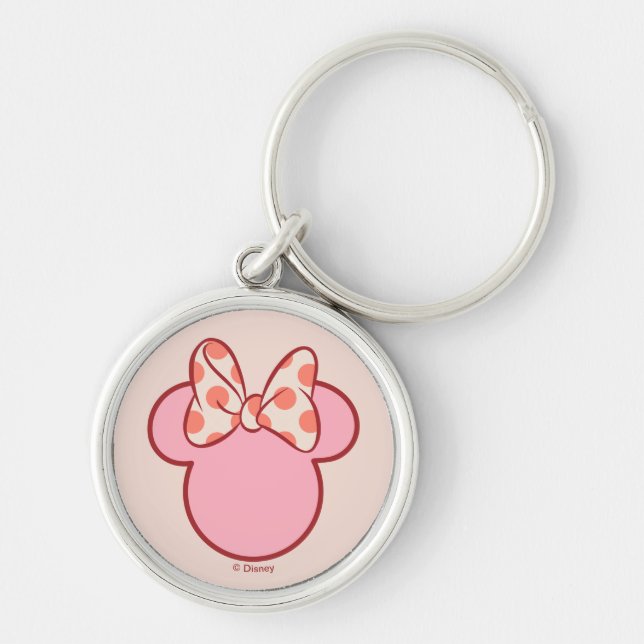 Sweet Polka Dot Bow Mouse Silhouette Keychain (Front)