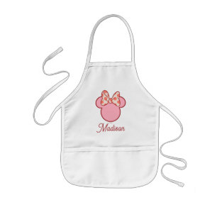 Sweet Polka Dot Bow Mouse Silhouette Kids' Apron