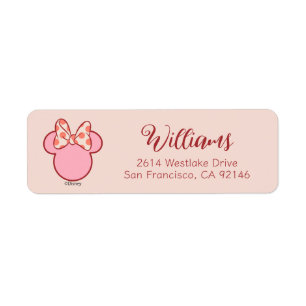 Sweet Polka Dot Bow Mouse Silhouette Label