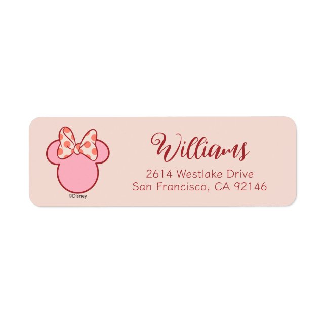 Sweet Polka Dot Bow Mouse Silhouette Label (Front)