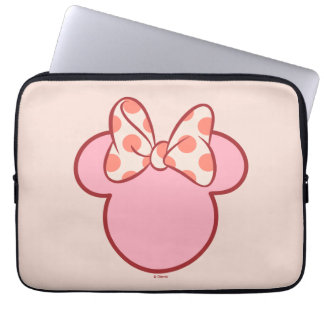 Sweet Polka Dot Bow Mouse Silhouette Laptop Sleeve