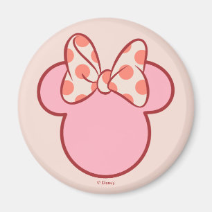 Sweet Polka Dot Bow Mouse Silhouette Magnet