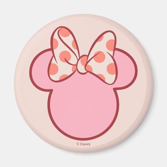 Sweet Polka Dot Bow Mouse Silhouette Magnet (Front)