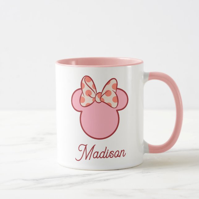 Sweet Polka Dot Bow Mouse Silhouette Mug (Right)