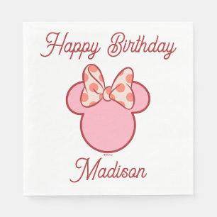 Sweet Polka Dot Bow Mouse Silhouette Napkins