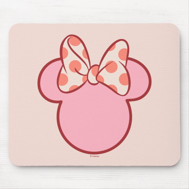 Sweet Polka Dot Bow Mouse Silhouette Pad (Front)