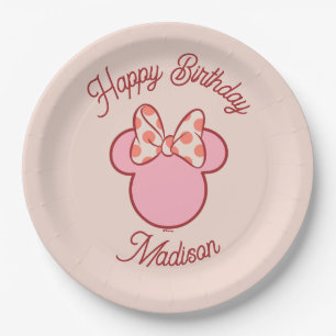 Sweet Polka Dot Bow Mouse Silhouette Paper Plates