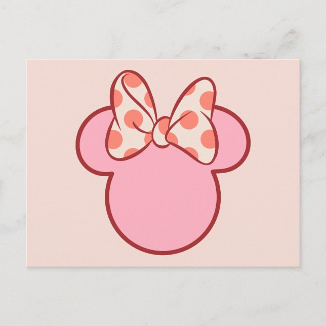 Sweet Polka Dot Bow Mouse Silhouette Postcard (Front)