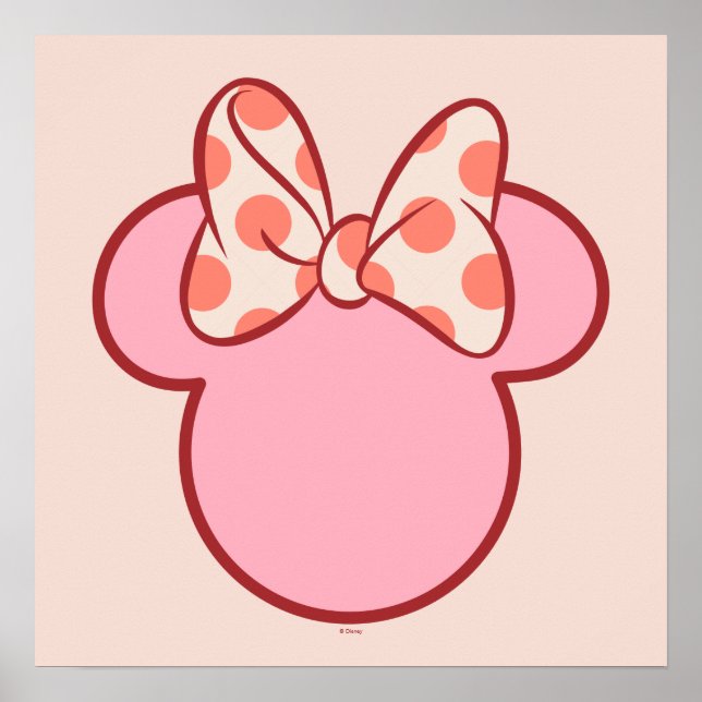 Sweet Polka Dot Bow Mouse Silhouette Poster (Front)