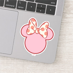 Sweet Polka Dot Bow Mouse Silhouette Sticker