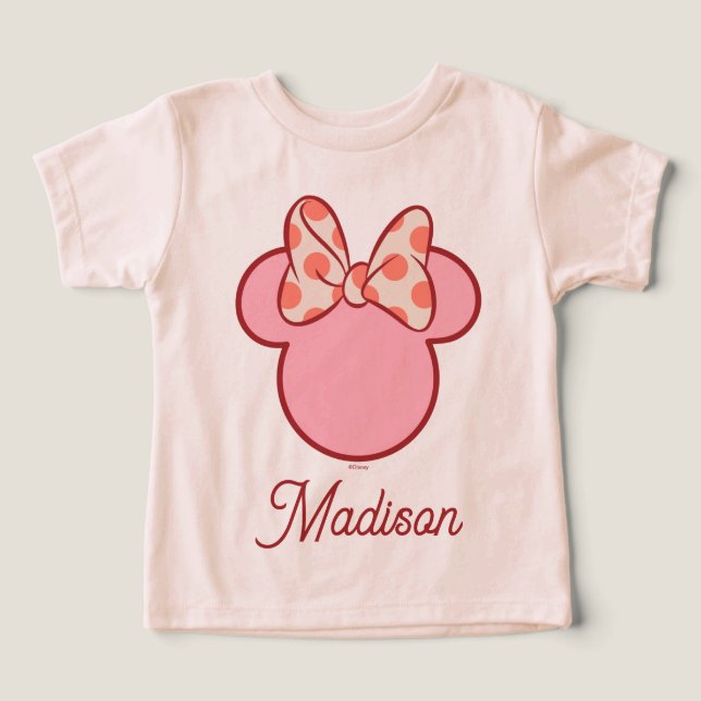 Sweet Polka Dot Bow Mouse Silhouette Toddler T-shirt (Design Front)