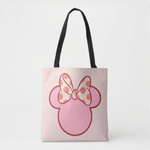 Sweet Polka Dot Bow Mouse Silhouette Tote Bag