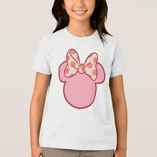 Sweet Polka Dot Bow Mouse Silhouette Tri-Blend Shirt (Front)