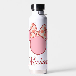 Sweet Polka Dot Bow Mouse Silhouette Water Bottle