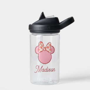Sweet Polka Dot Bow Mouse Silhouette Water Bottle