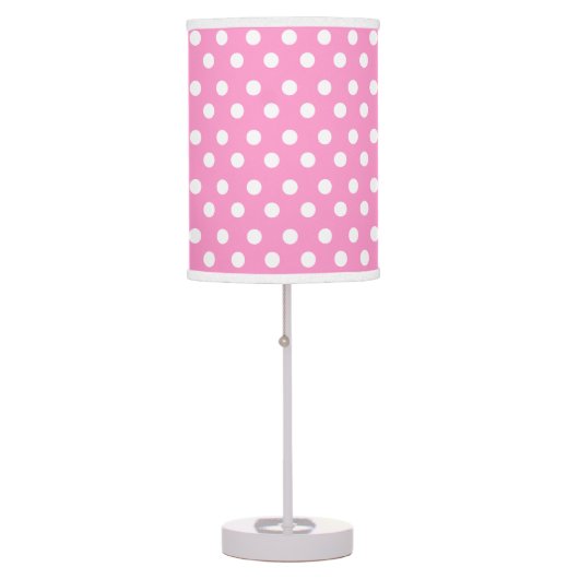 Sweet Polka Dot Table Lamp - Pink & White (Front)