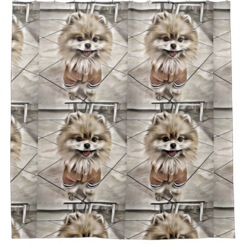 Sweet Pomeranian   Shower Curtain