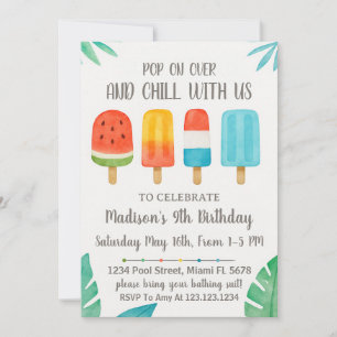 Sweet Popsicle Party Birthday Invite