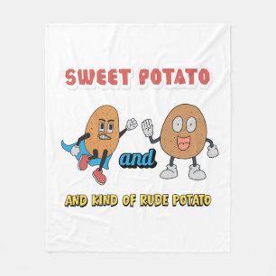 Sweet Potato and Kind of Rude Potato Fleece Blanket