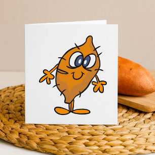 Sweet Potato Character Happy Yam Kawaii Card