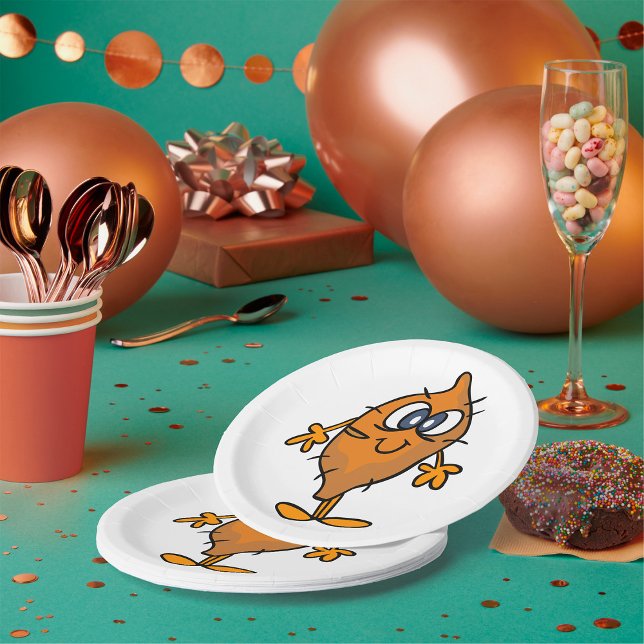 Sweet Potato Character Happy Yam Kawaii Paper Plates (Creator Uploaded)
