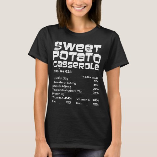 Sweet Potato Nutrition Facts Matching Family Thank T_Shirt