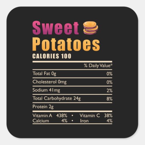 Sweet Potato Nutrition Square Sticker