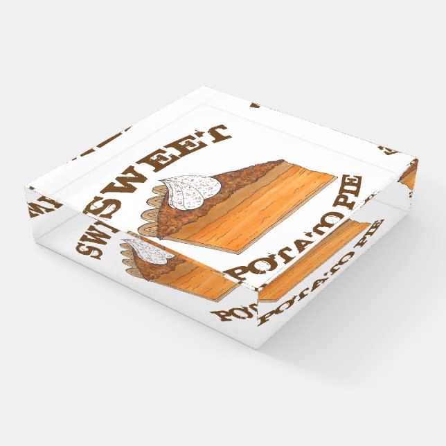Sweet Potato Pie Delicious Soul Food Dessert Paperweight (Angled)