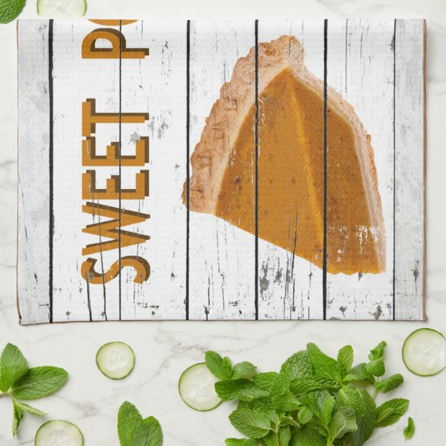 Sweet Potato Pie Kitchen Towel (Folded)