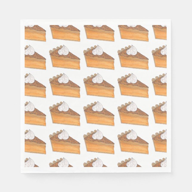 Sweet Potato Pie Slice Christmas Dinner Holiday Napkins (Front)