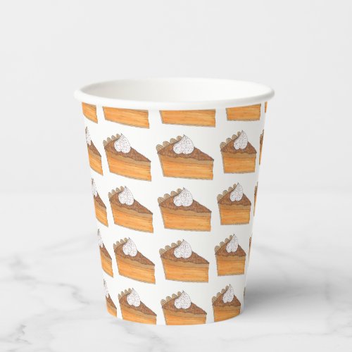 Sweet Potato Pie Slice Christmas Dinner Holiday Paper Cups