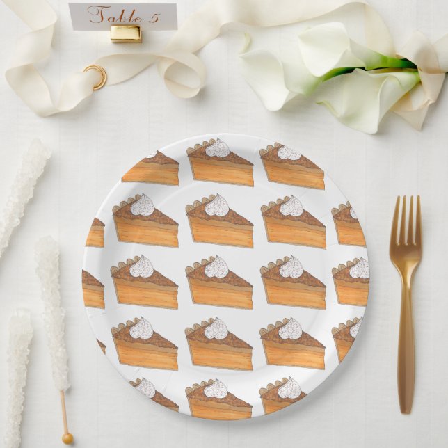 Sweet Potato Pie Slice Christmas Dinner Holiday Paper Plates (Wedding)