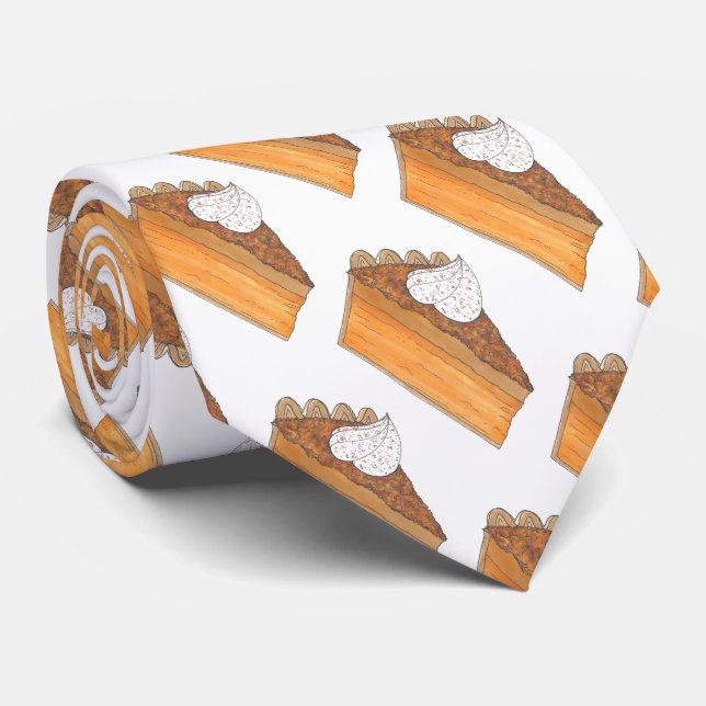 Sweet Potato Pie Slice Christmas Holiday Dinner Neck Tie (Rolled)