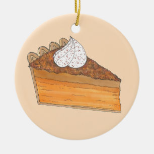 Sweet Potato Pie Slice Christmas Soul Food Dessert Ceramic Ornament