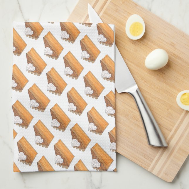 Sweet Potato Pie Slice Christmas Thanksgiving Food Towel (Quarter Fold)