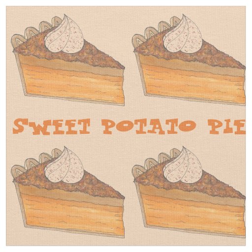 Sweet Potato Pie Slice Holiday Soul Food Dessert Fabric