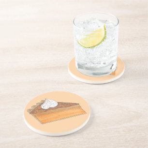 Sweet Potato Pie Slice Soul Food Christmas Holiday Drink Coaster
