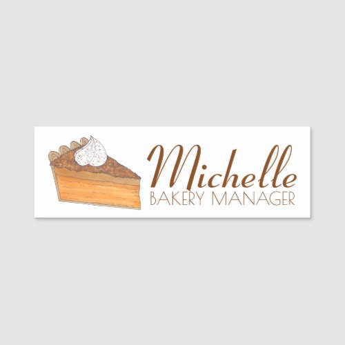 Sweet Potato Pie Slice Soul Food Southern Cuisine Name Tag