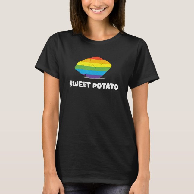 Sweet Potato Rainbow LGBTQ Funny Sweet Potato Yam T-Shirt (Front)