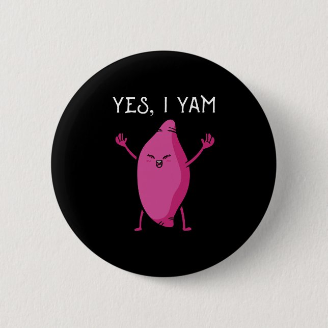 Sweet potato yam anniversary matching wedding button (Front)