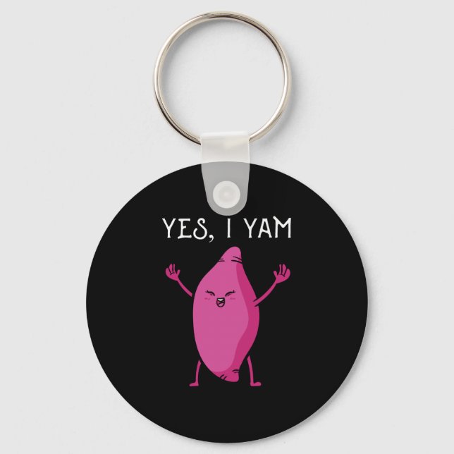 Sweet potato yam anniversary matching wedding keychain (Front)