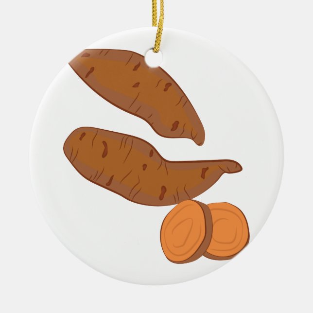 Sweet Potatoes Ceramic Ornament (Front)
