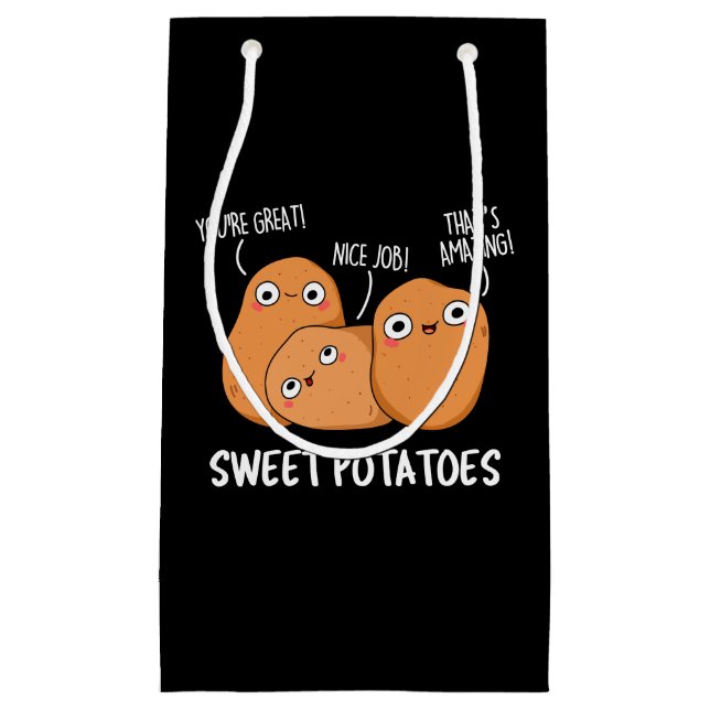 Sweet Potatoes Funny Food Pun Dark BG Small Gift Bag (Front)