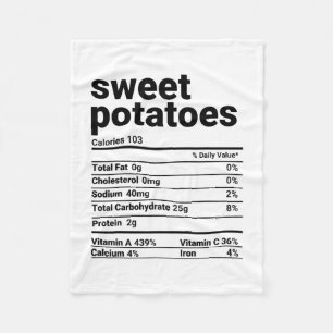 Sweet Potatoes Nutrition Facts Thanksgiving Costum Fleece Blanket