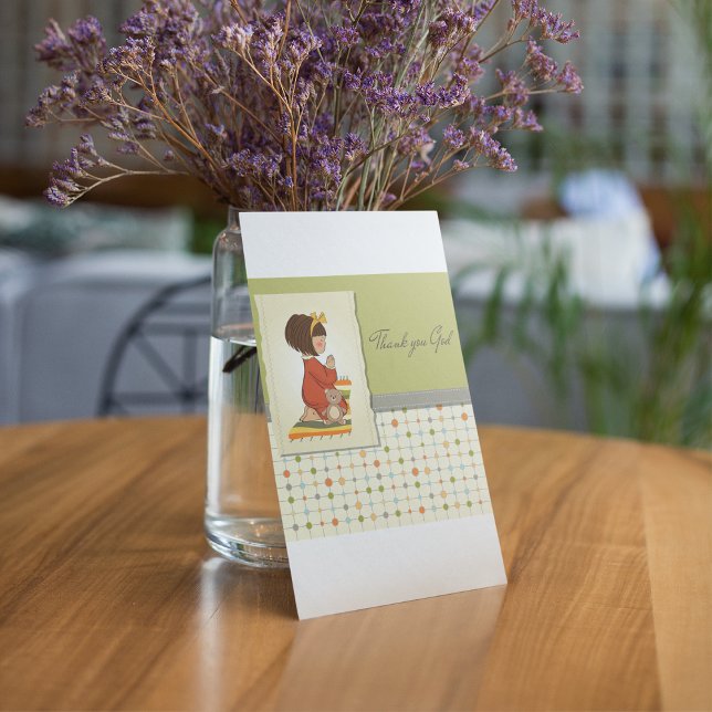 Sweet Praying Girl Thank You God Invitation (Creator Uploaded)