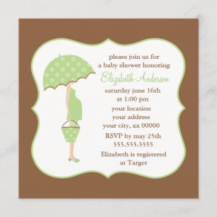 Sweet Pregnant Mom Neutral Baby Shower Invitation