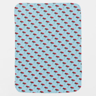 Sweet pretty small poppy flower floral print stroller blanket