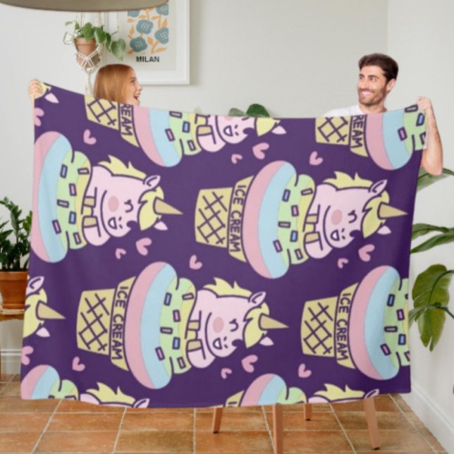 Sweet Pride Unicorn Fleece Blanket (Creator Uploaded)